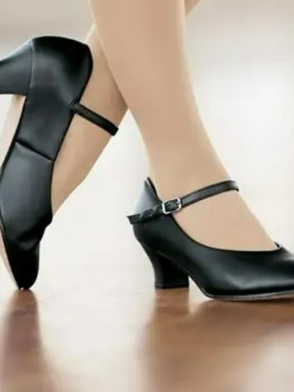 Black Theatricals Faux Leather 1.5 Inch heel Character Shoes - 10.5 M